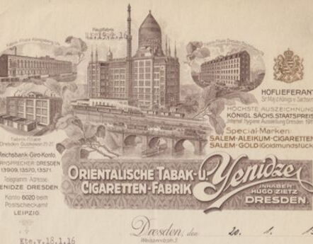 Briefkopf der Orientalischen Tabak- und Cigaretten-Fabrik Dresden