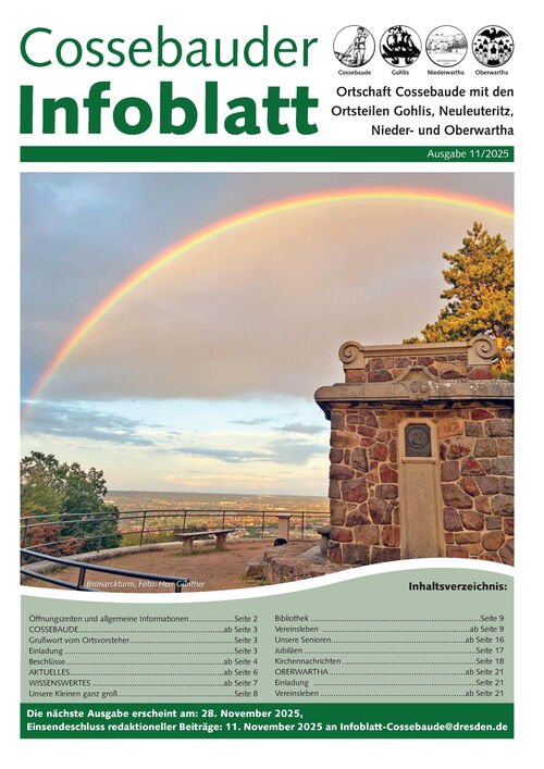 Cossebauder Infoblatt Ausgabe 11/2025