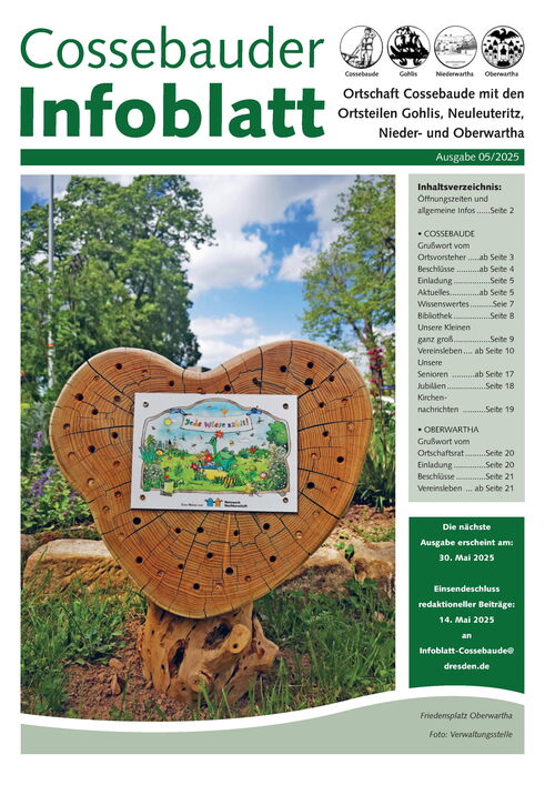 Cossebauder Infoblatt Ausgabe 05/2025